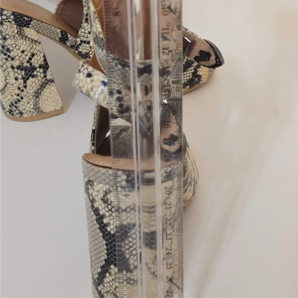 So Me Snake Skin Block Heel Size 8.5 Elias Western Buckl block Heel
